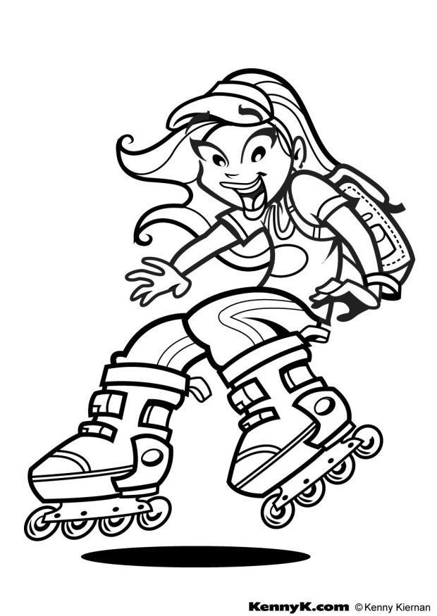 Dibujo para colorear patines de ruedas
