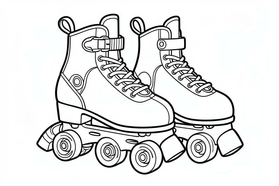 Dibujo para colorear patines de ruedas