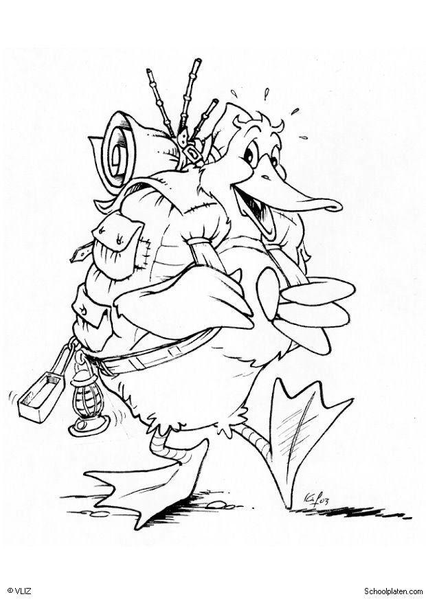 pato caminando Dibujo para colorear pato caminando