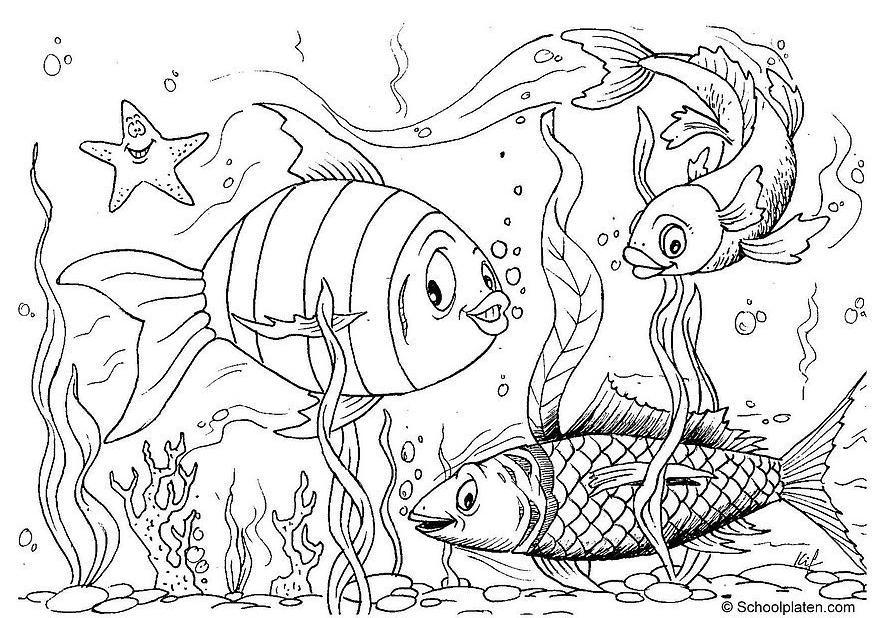 Dibujo para colorear peces