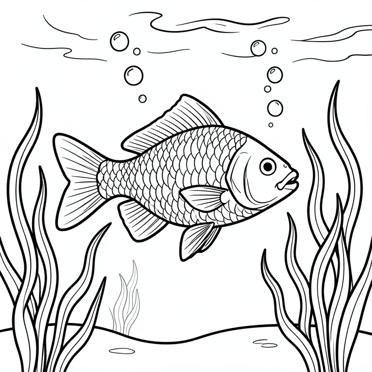peces nadadores Dibujo para colorear peces nadadores