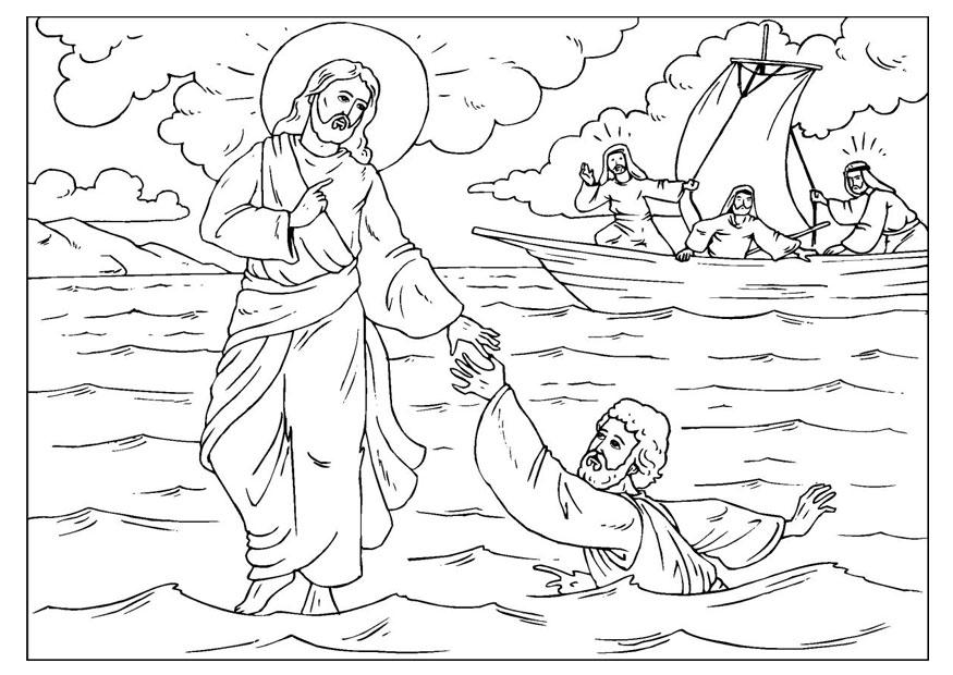 Dibujo para colorear pedro pierde la fe