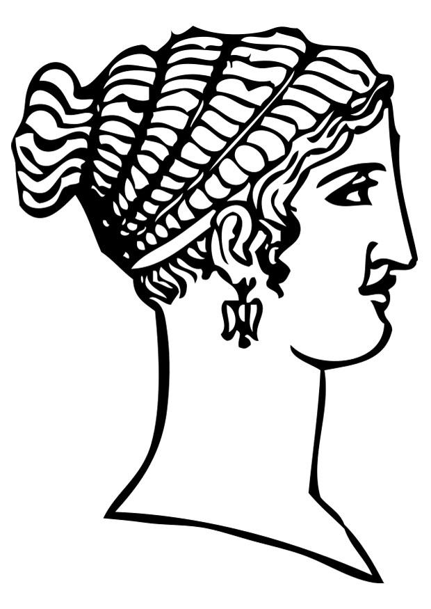 peinado griego Dibujo para colorear peinado griego