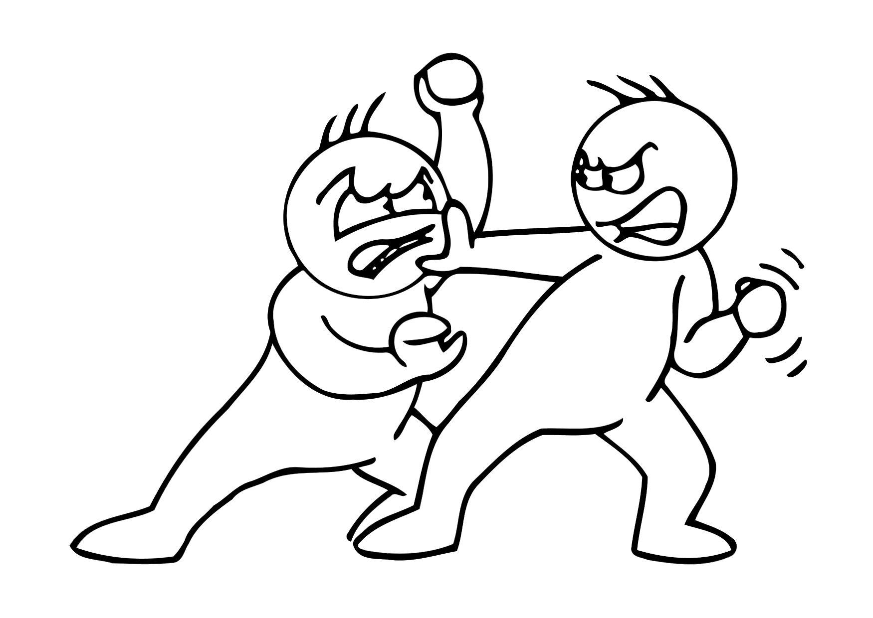 pelear Dibujo para colorear pelear