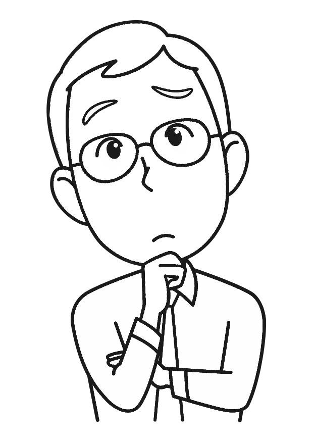 pensar Dibujo para colorear pensar