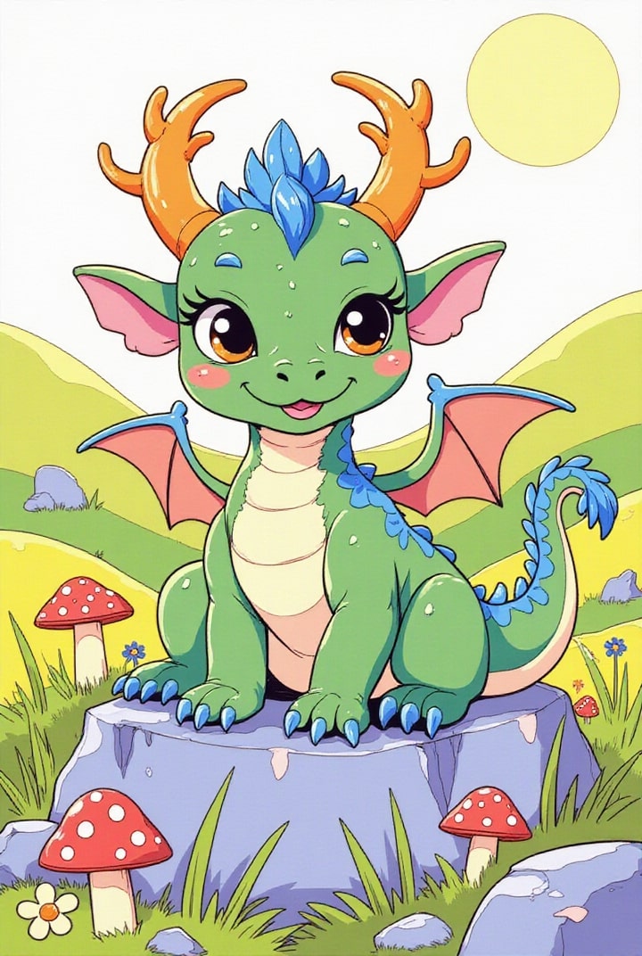 Imagen pequeno dragA³n en el sol