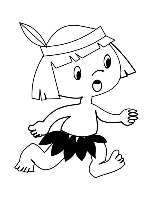 pequeno indio Dibujo para colorear pequeno indio