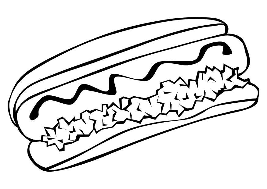 Dibujo para colorear perrito caliente