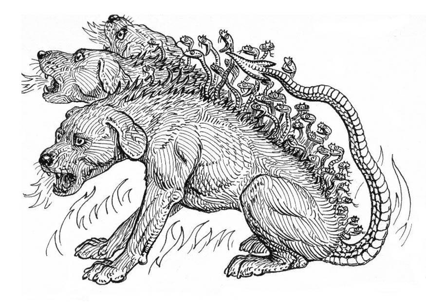 perro del infierno Dibujo para colorear perro del infierno
