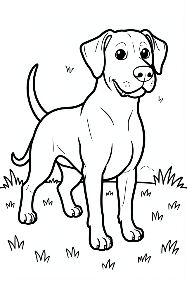 Dibujo para colorear perro feliz