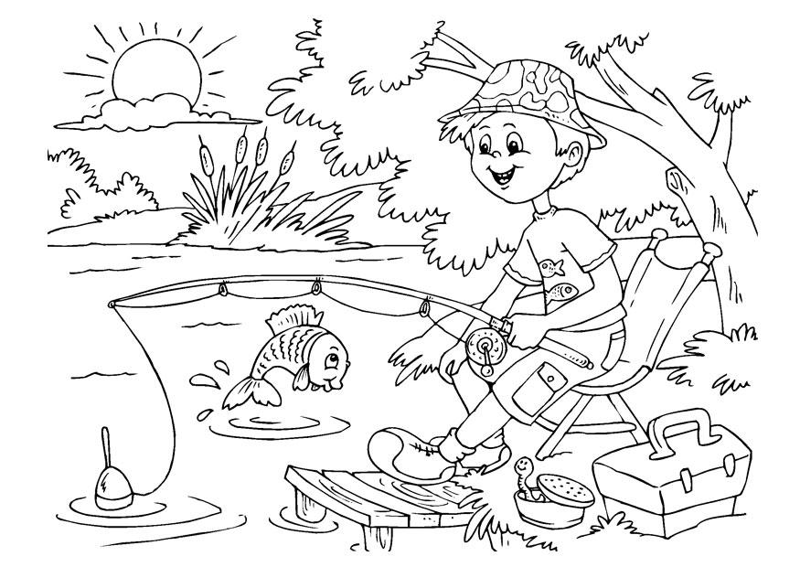 pescar Dibujo para colorear pescar