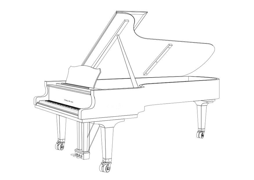 piano de cola Dibujo para colorear piano de cola