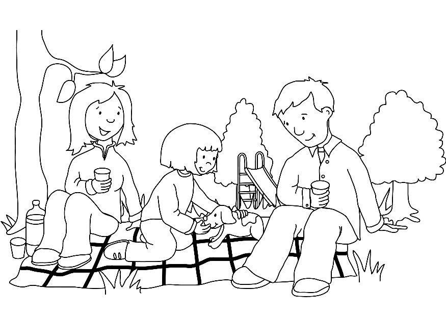Dibujo para colorear picnic