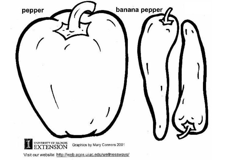 pimientos Dibujo para colorear pimientos
