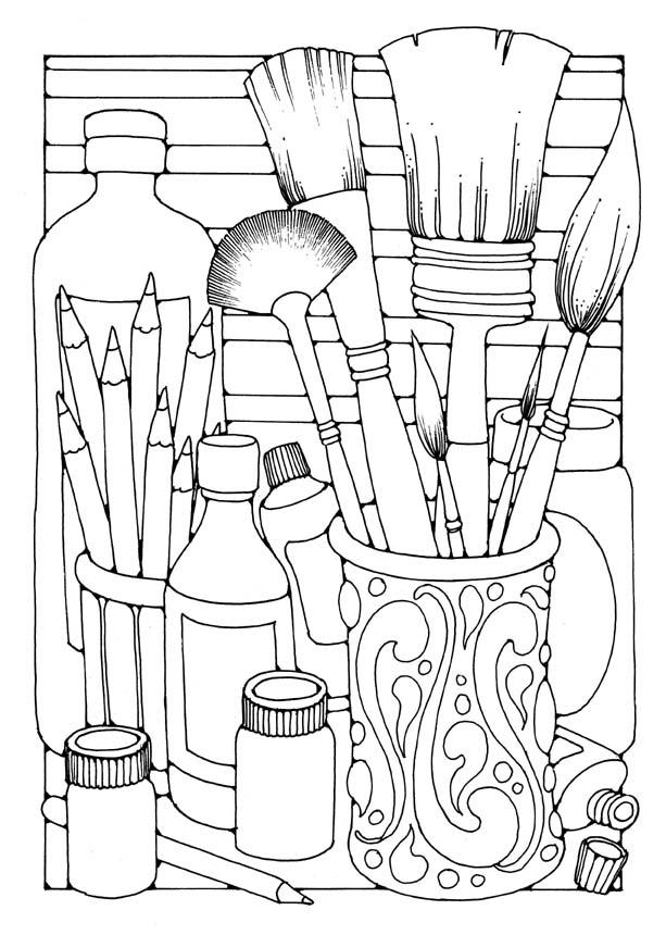 Dibujo para colorear pinceles
