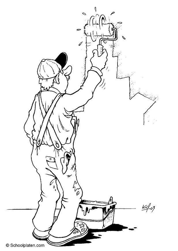 Dibujo para colorear pintor