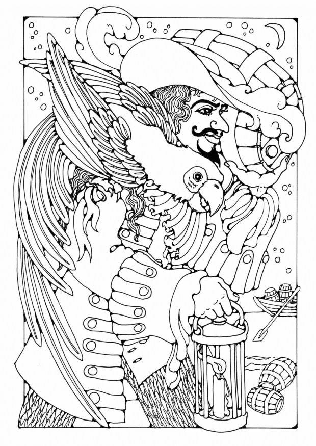 Dibujo para colorear pirata - bucanero 