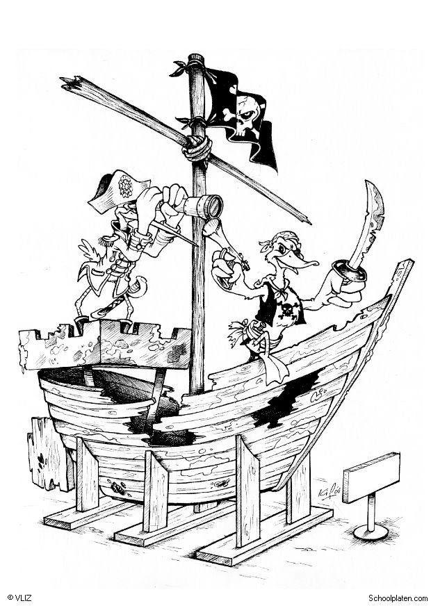 piratas - barco pirata Dibujo para colorear piratas - barco pirata