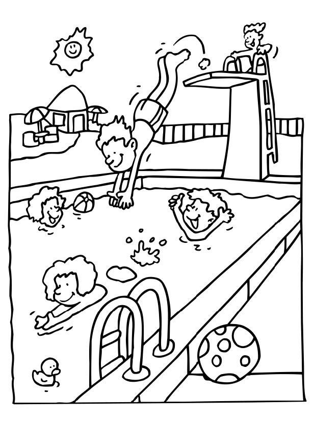 Dibujo para colorear piscina