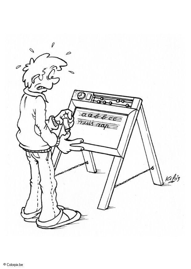 Dibujo para colorear pizarra con texto