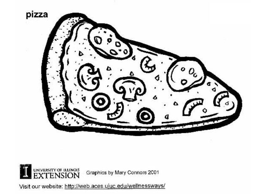 pizza Dibujo para colorear pizza