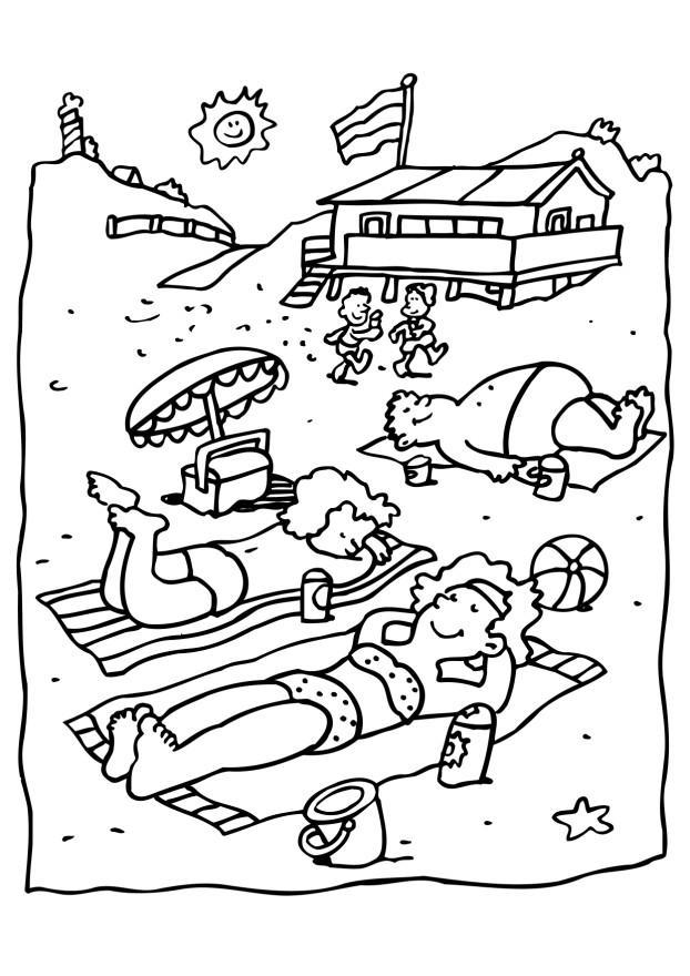 Dibujo para colorear playa