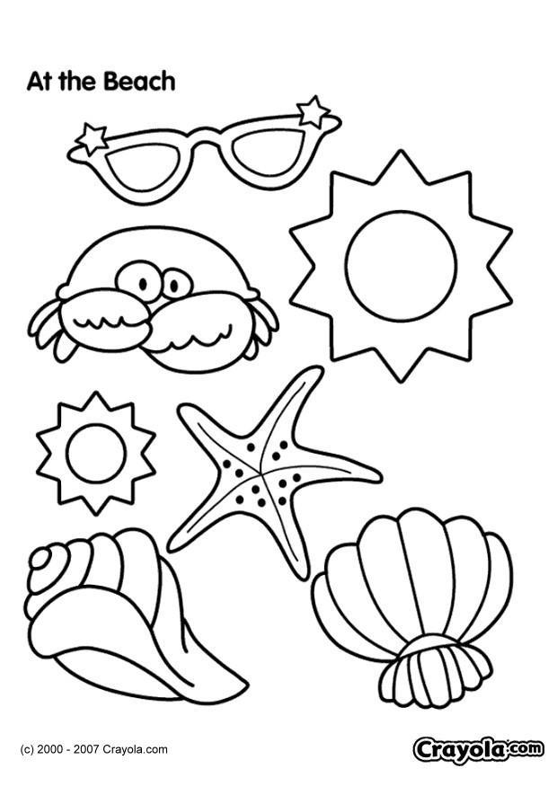 playa Dibujo para colorear playa
