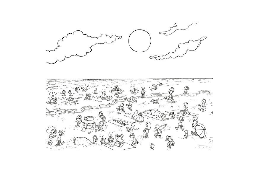 Dibujo para colorear playa