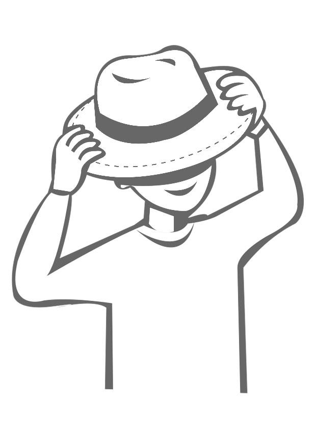 ponerse un sombrero Dibujo para colorear ponerse un sombrero
