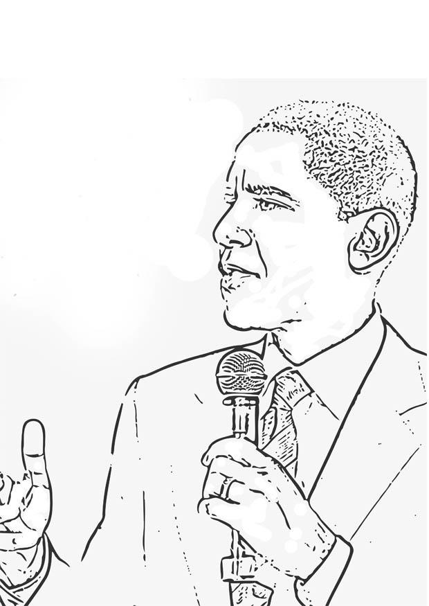 presidente barack obama Dibujo para colorear presidente barack obama