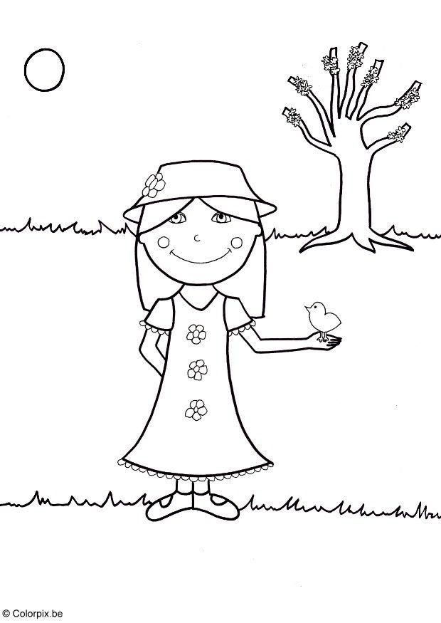 primavera Dibujo para colorear primavera