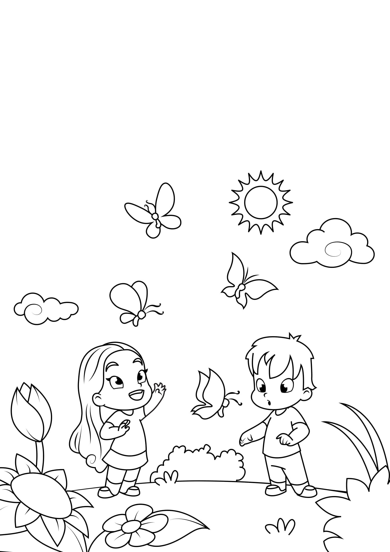 primavera, el verano se acerca Dibujo para colorear primavera, el verano se acerca