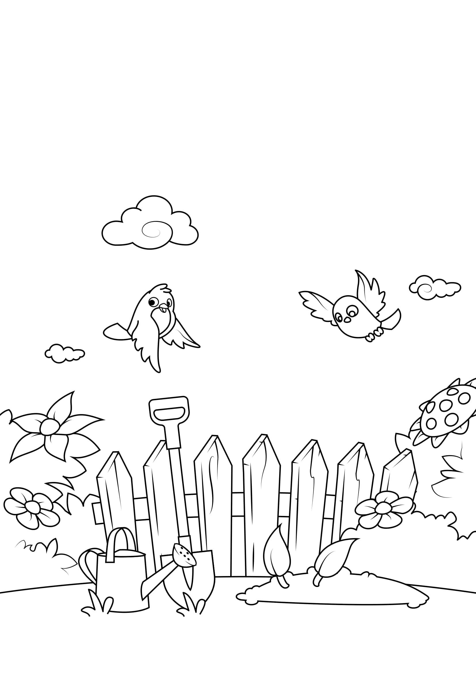 primavera en el jardAn Dibujo para colorear primavera en el jardAn