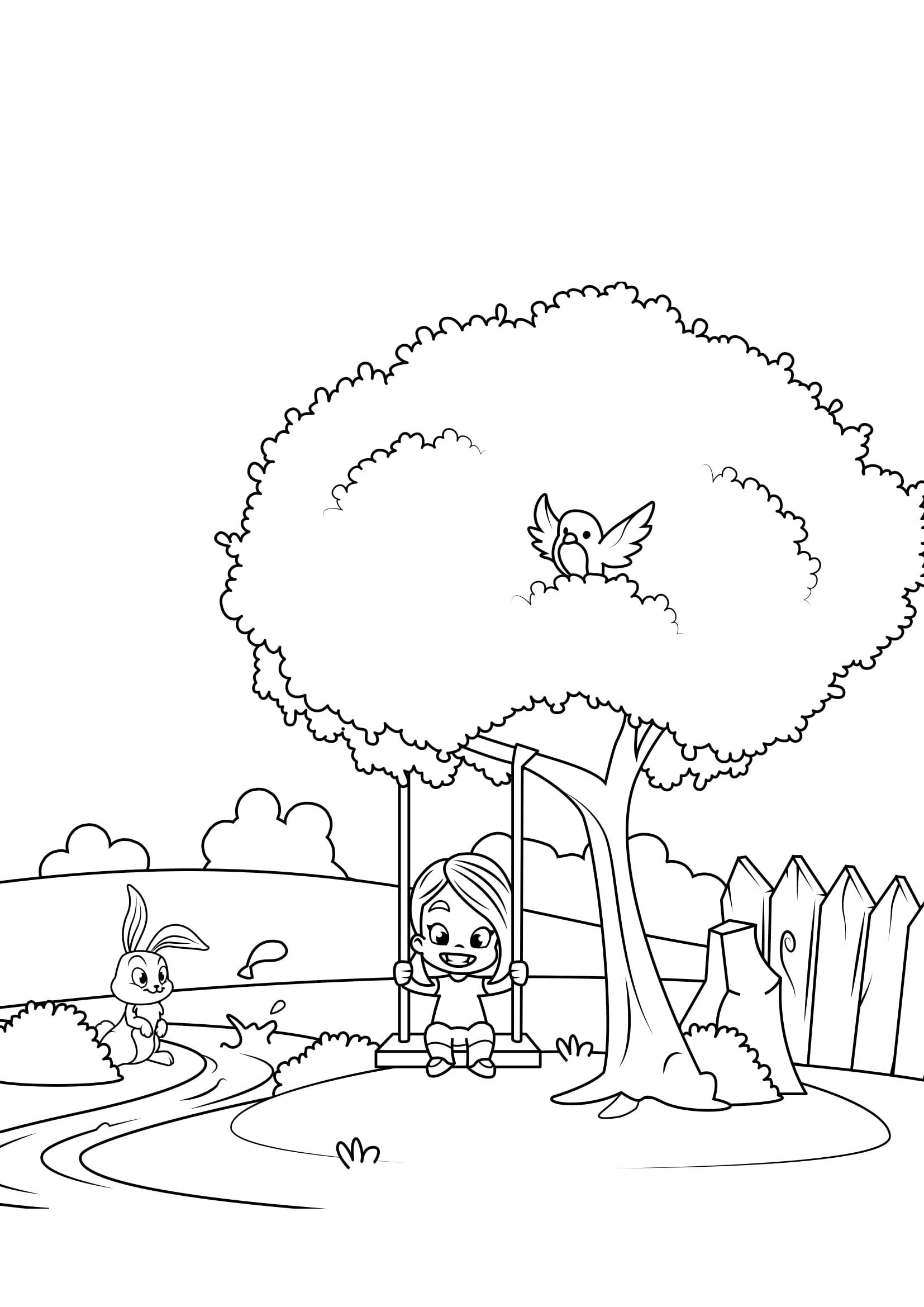 primavera en el jardAn Dibujo para colorear primavera en el jardAn
