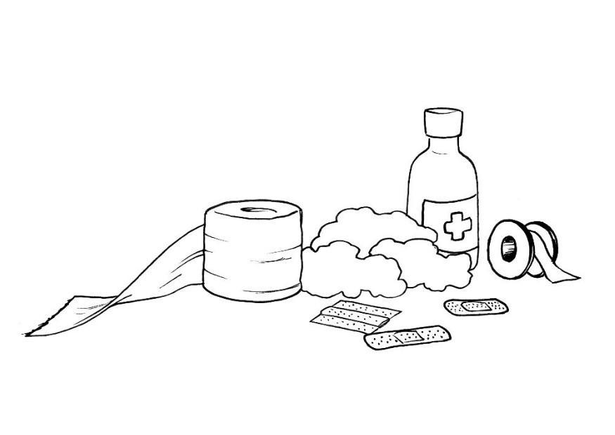 Dibujo para colorear primeros auxilios