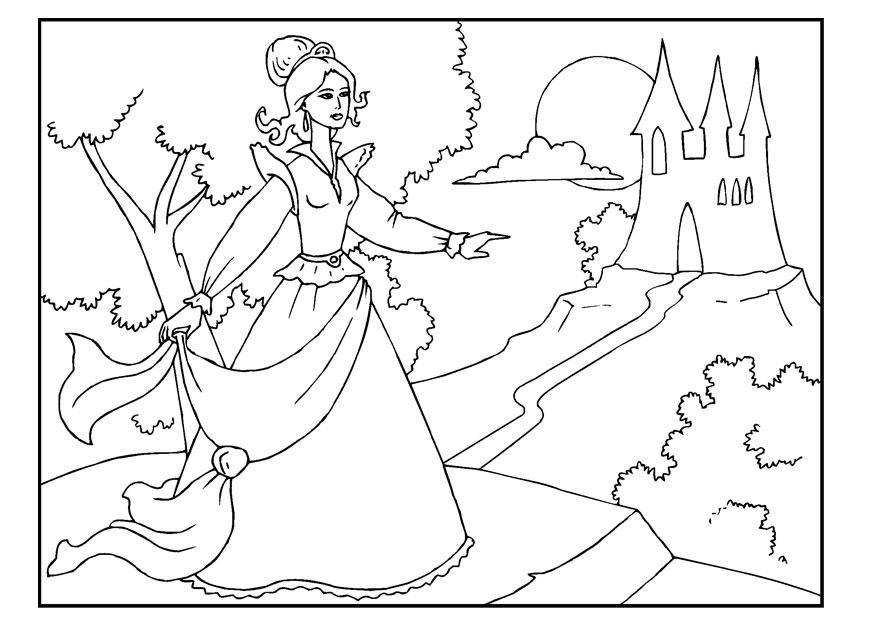 Dibujo para colorear princesa