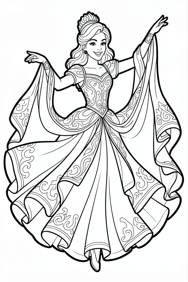 princesa bailarina Dibujo para colorear princesa bailarina