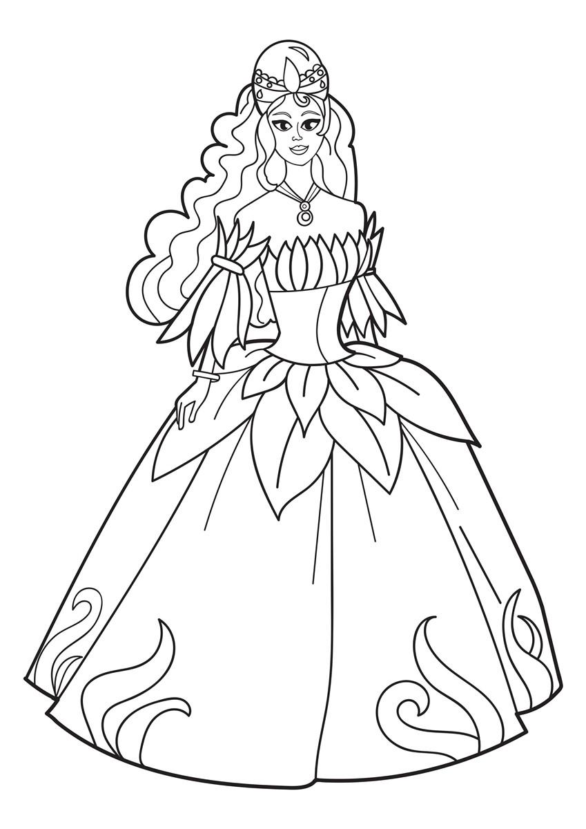 princesa en la fiesta Dibujo para colorear princesa en la fiesta