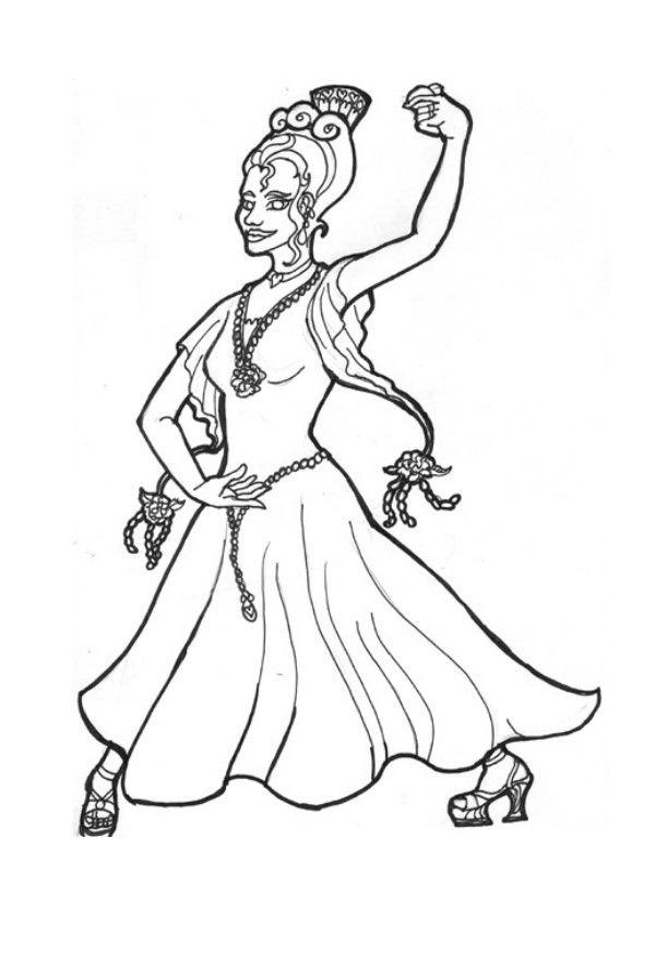 princesa flamenca Dibujo para colorear princesa flamenca