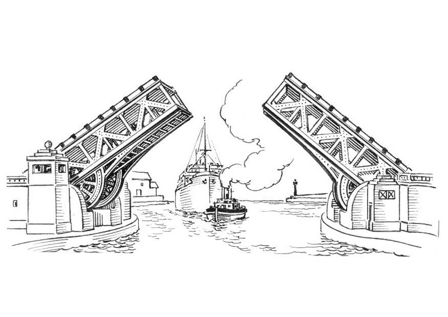 puente - puente levadizo Dibujo para colorear puente - puente levadizo