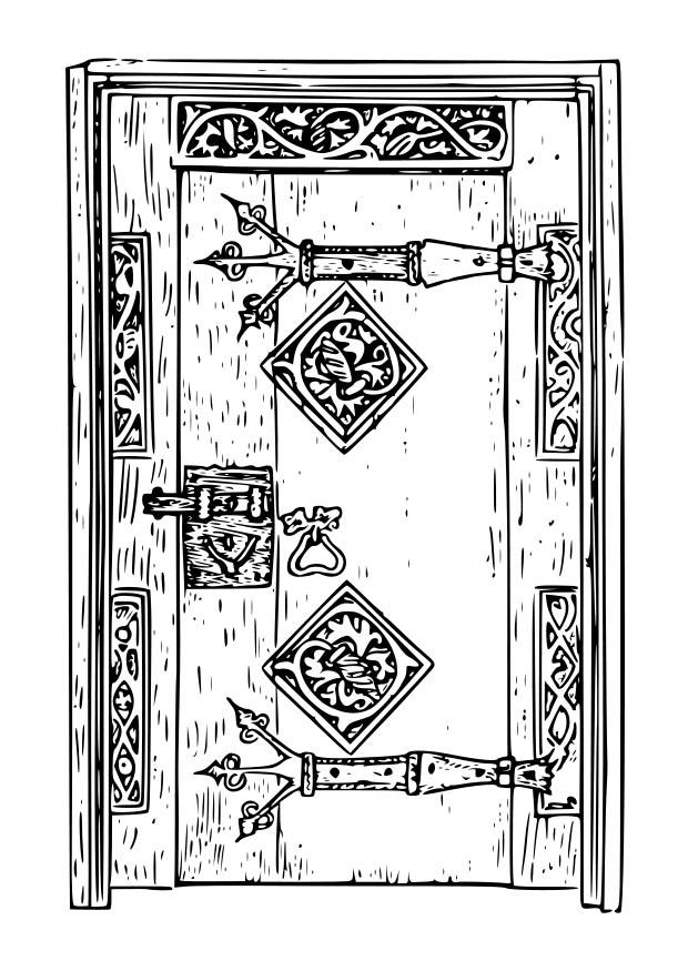 puerta antigua Dibujo para colorear puerta antigua