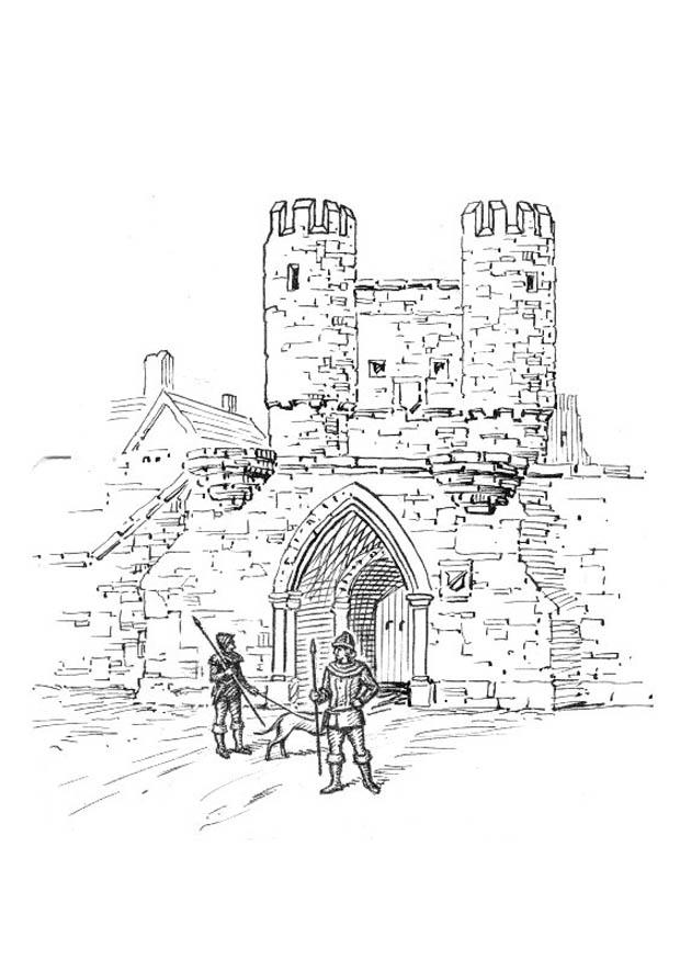 puerta de la ciudad Dibujo para colorear puerta de la ciudad