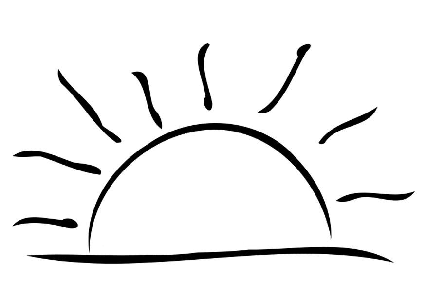 puesta de sol Dibujo para colorear puesta de sol