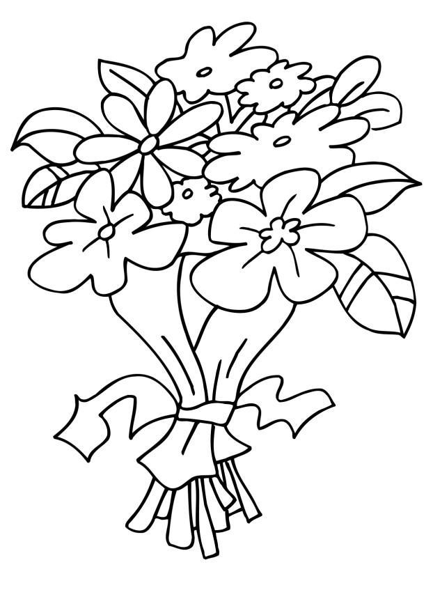 Dibujo para colorear ramo de flores