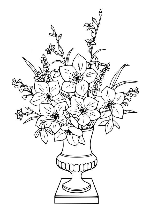 Dibujo para colorear ramo de lirios