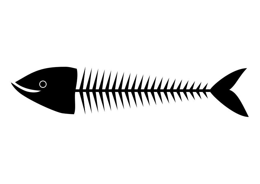 raspa de pescado Dibujo para colorear raspa de pescado