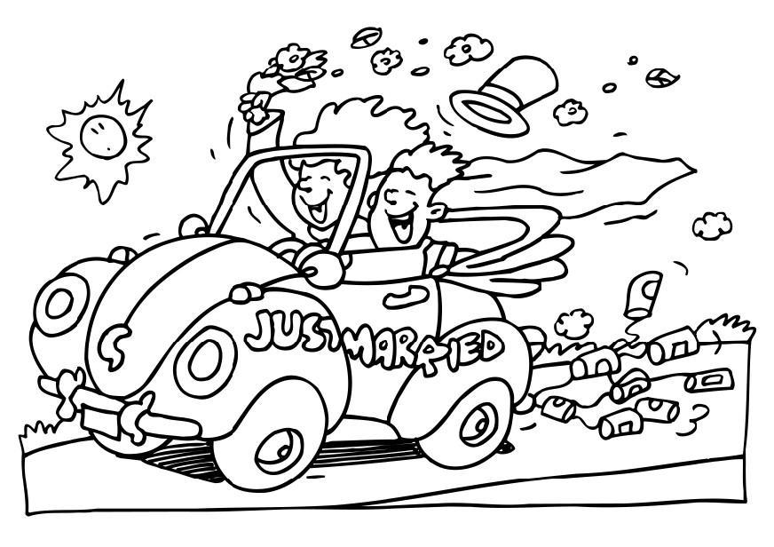 reciA©n casados Dibujo para colorear reciA©n casados