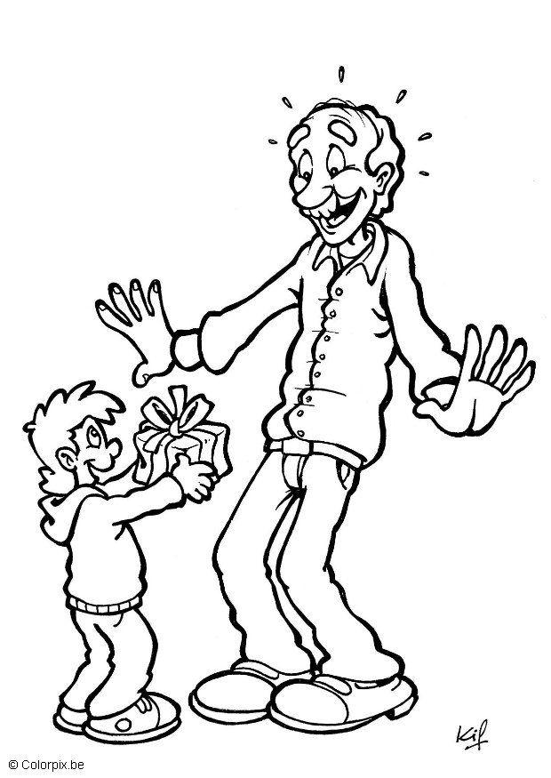 Dibujo para colorear regalo de cumpleanos