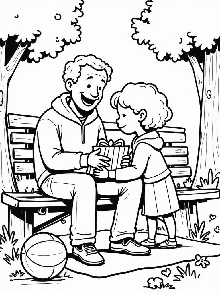 regalo del dAa del padre Dibujo para colorear regalo del dAa del padre