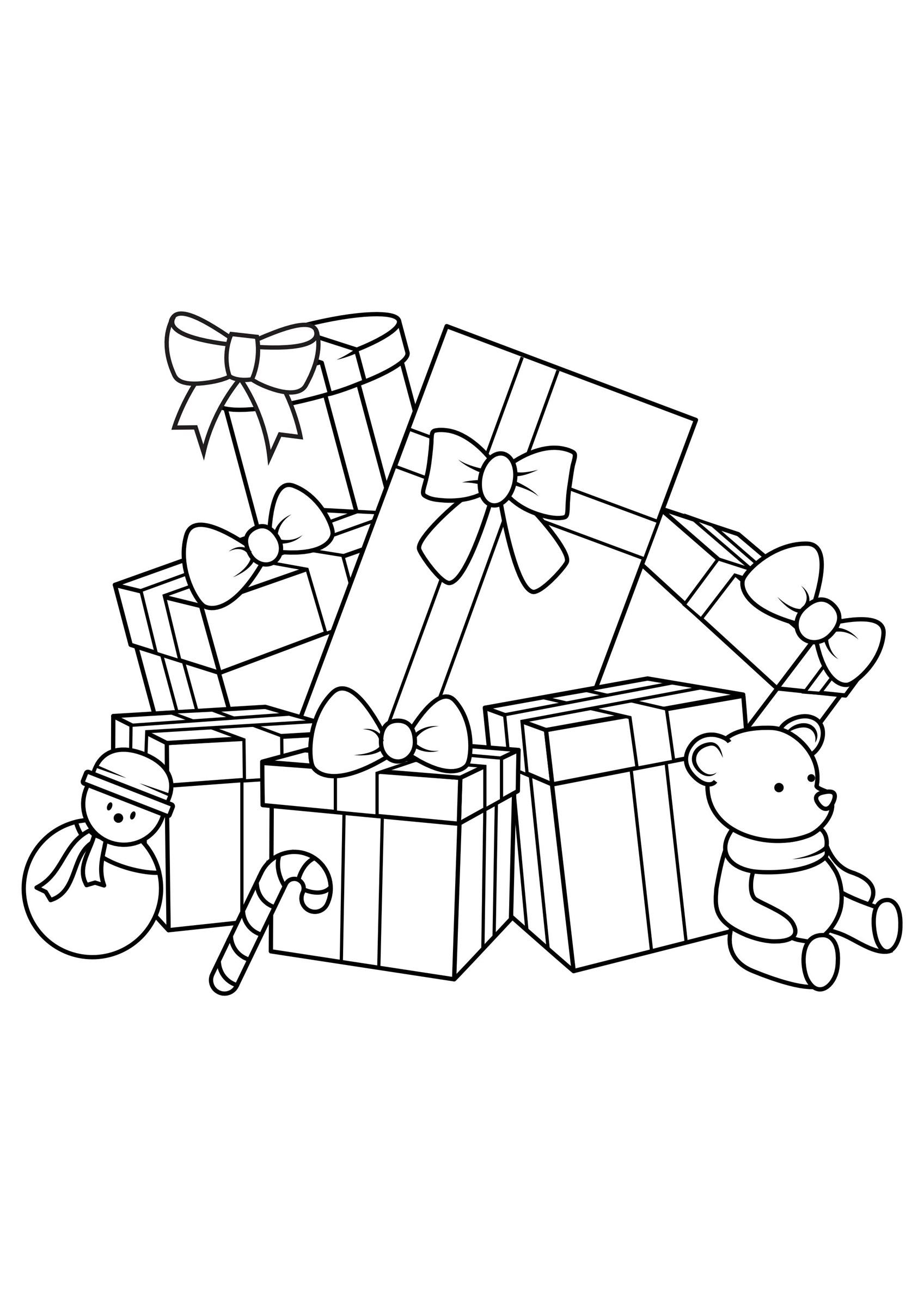 regalos de navidad Dibujo para colorear regalos de navidad